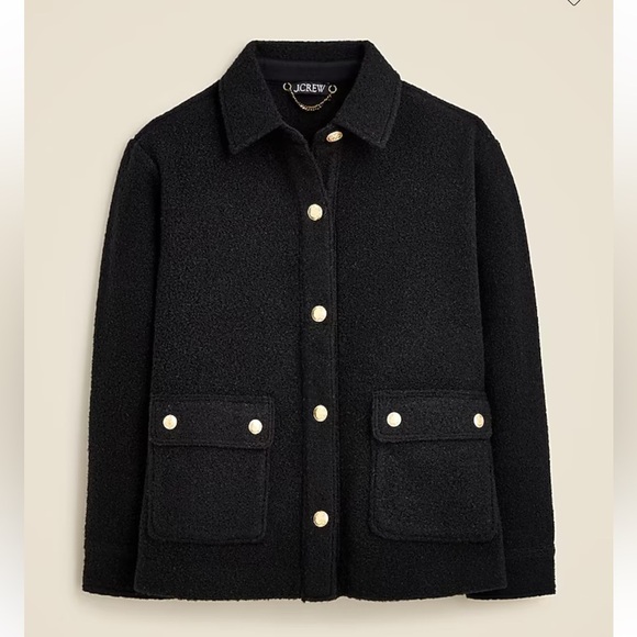 J. Crew Jackets & Blazers - J.Crew Bouclé Shirt-Jacket in Black size XXS Shacket layering oversized warm